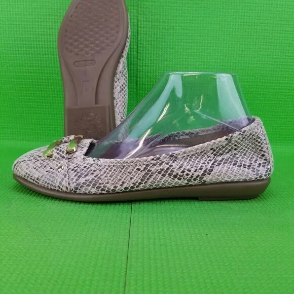 ✅Aerosoles Sherbet Faux Snake-Skin Ballet Flats Women's 9M Slip On Shoes - Picture 6 of 16